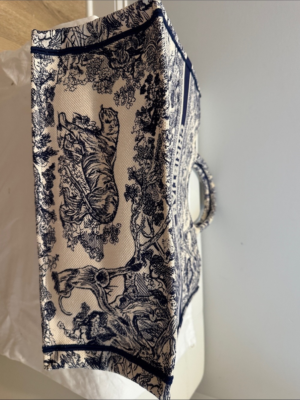 LARGE Dior Toile de Jouy Tote in Navy and White - Personalized ANA - Picture 6 of 6